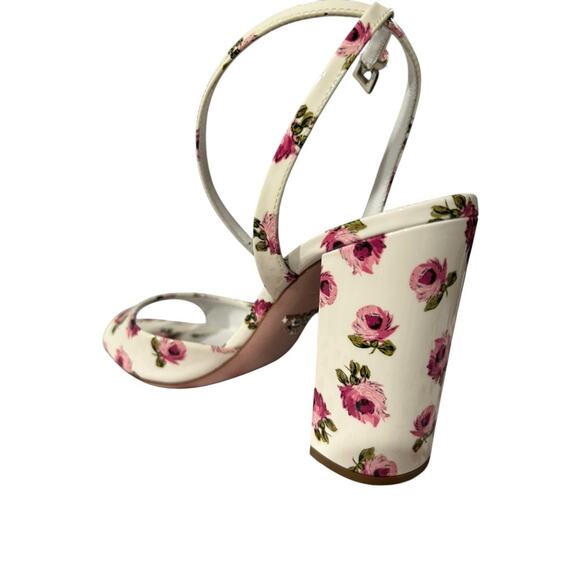 NWT Prada Floral Patent Leather Strappy Slingback Open Toe Heels | Size 36 - Picture 4 of 13